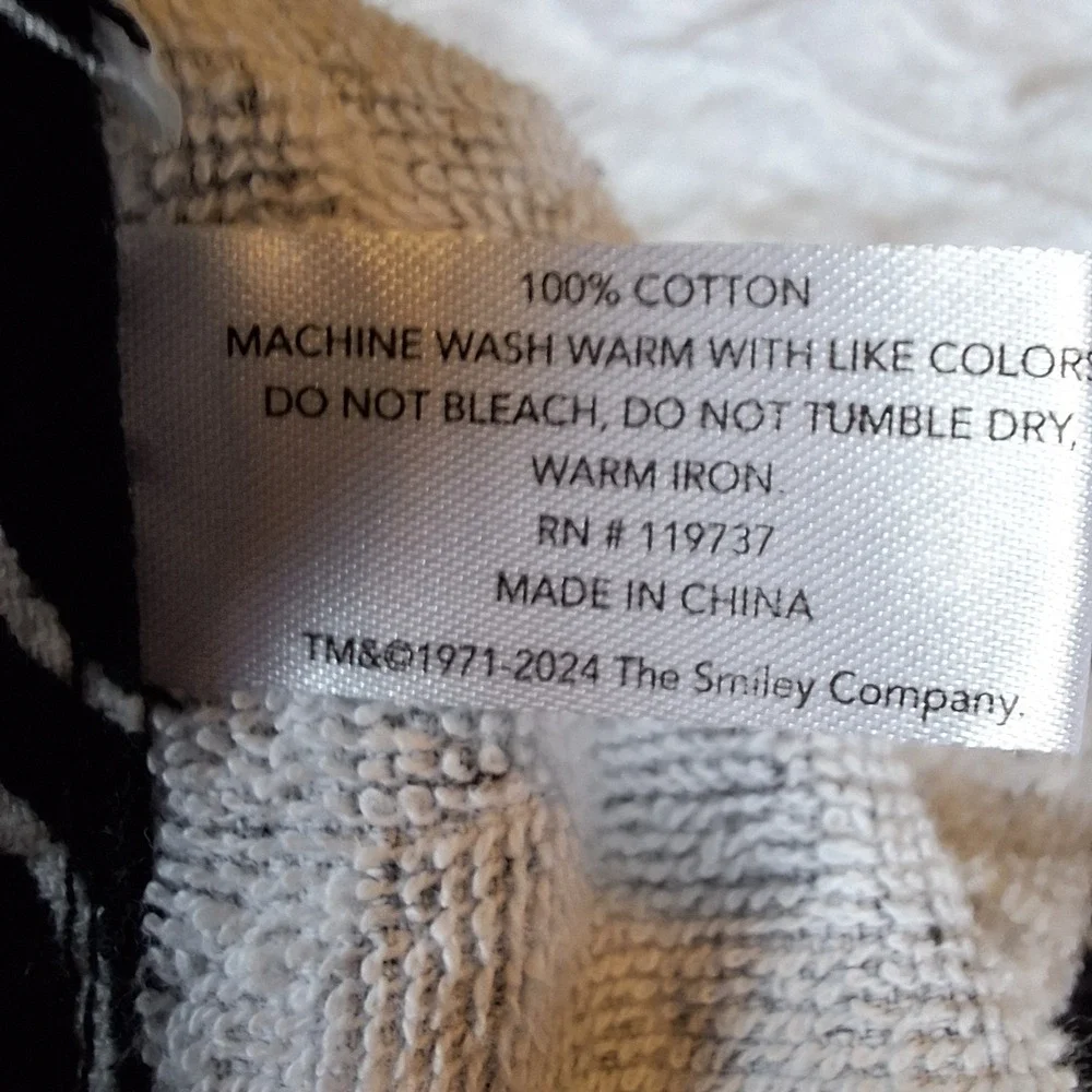 Smileyworld 100% Cotton Kitchen Towels Set of 2 Black & White The Smiley Company